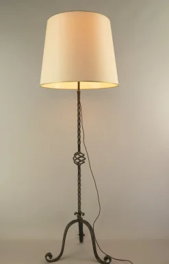 Discount Pamono Large Wrought Iron Floor Lamp, France, 1930s