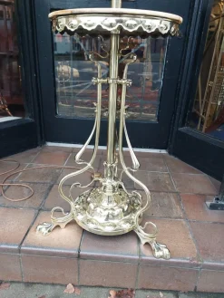 Hot Pamono Late Victorian Art Nouveau Brass Standard Steameroil Floor Lamp