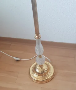 New Pamono Lead Crystal Gilded Three-Arm Floor Lamp