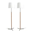 Discount Pamono Leather and Steel Monolith Floor Lamps by Jo Hammerborg for Fog & Mørup, 1960s, Set of 2