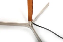 Discount Pamono Leather and Steel Monolith Floor Lamps by Jo Hammerborg for Fog & Mørup, 1960s, Set of 2