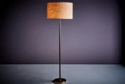 Hot Pamono Leather Wrapped Brass Floor Lamp from Kalmar Leuchten, Austria, 1960s