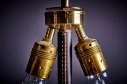 Hot Pamono Leather Wrapped Brass Floor Lamp from Kalmar Leuchten, Austria, 1960s