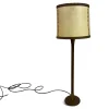Pamono Leather-Wrapped Floor Lamp with Parchment Shade by Charlotte Wawer, 1950s
