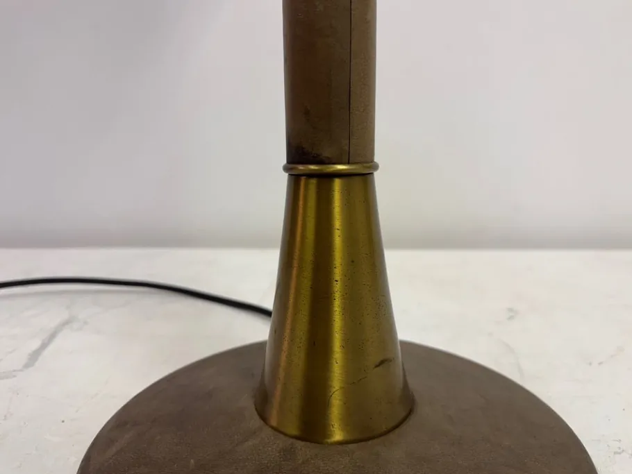 Pamono Leather-Wrapped Floor Lamp with Parchment Shade by Charlotte Wawer, 1950s