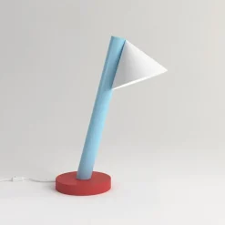 Clearance Pamono Light Blue and Red Tube with Globes and Cones Desk Light by Atelier Areti