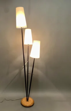 Outlet Pamono 3-Light Floor Lamp, France, 1950s