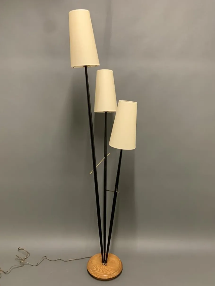 Outlet Pamono 3-Light Floor Lamp, France, 1950s