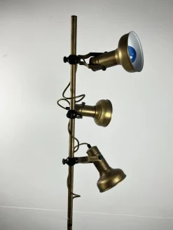 Best Pamono 3-Light Floor Lamp in Brass and Aluminum, Italy, 1970s