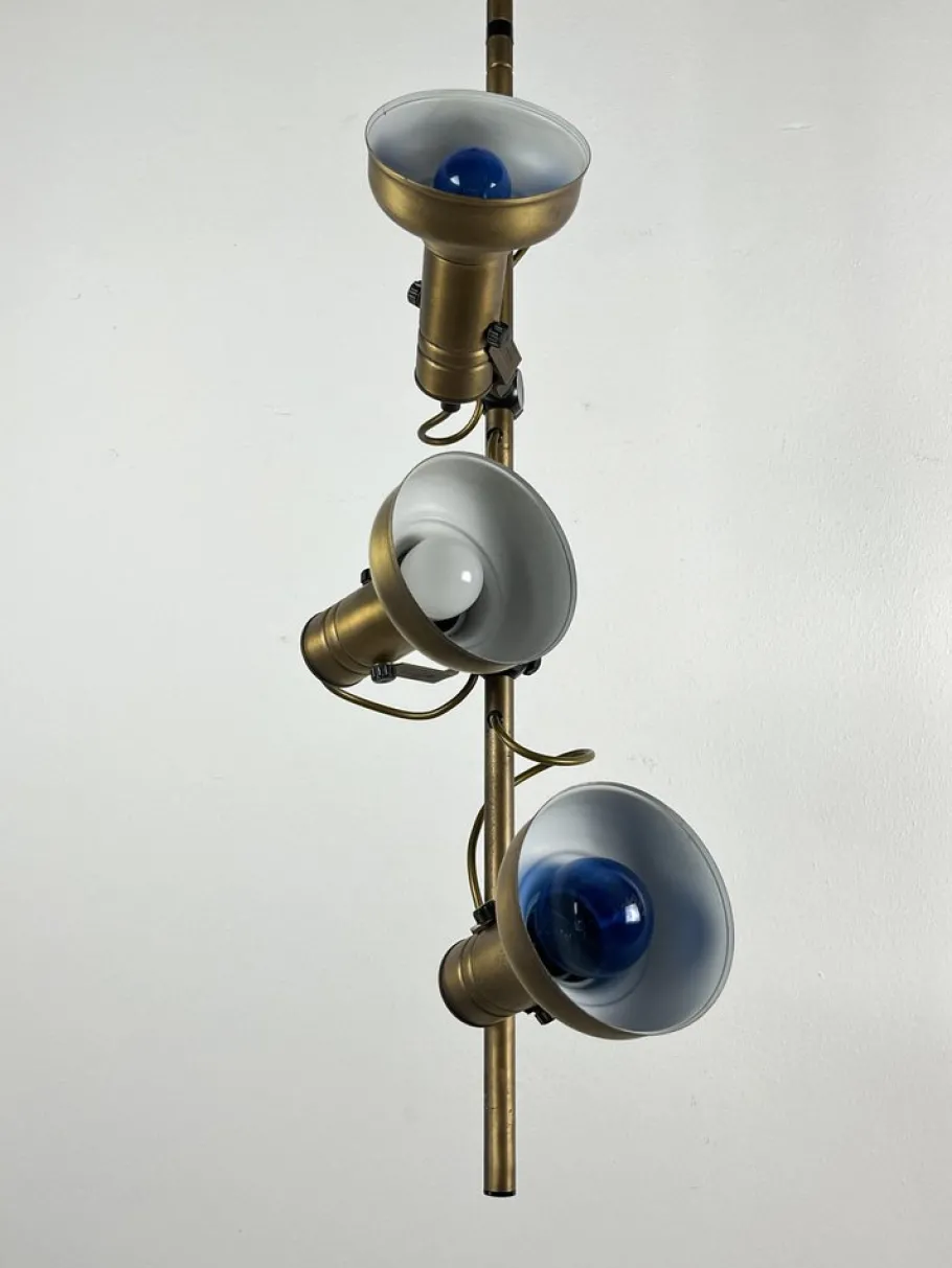 Best Pamono 3-Light Floor Lamp in Brass and Aluminum, Italy, 1970s