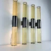 Best Pamono Long Double-Light Wall Lamps in Murano Glass and Steel, 1980s, Set of 4