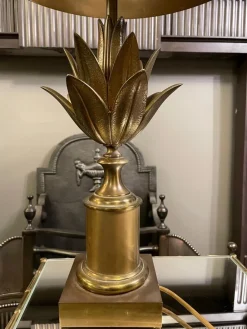 Best Pamono Lotus Table Lamp in Bronze from Maison Charles, 1970