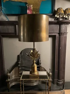 Best Pamono Lotus Table Lamp in Bronze from Maison Charles, 1970