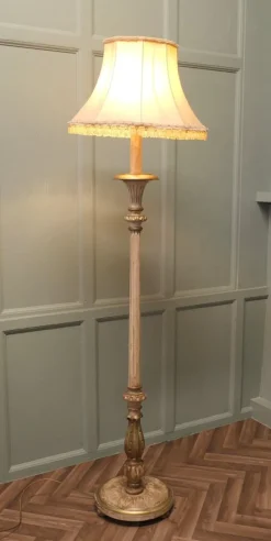 Pamono Louis Philippe Style Painted and Gilt Floor Lamp, 1910s