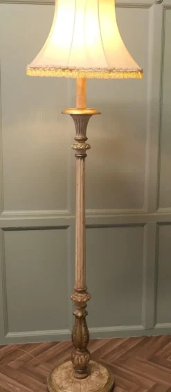 Pamono Louis Philippe Style Painted and Gilt Floor Lamp, 1910s