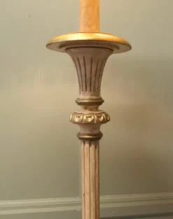 Pamono Louis Philippe Style Painted and Gilt Floor Lamp, 1910s