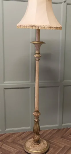 Pamono Louis Philippe Style Painted and Gilt Floor Lamp, 1910s