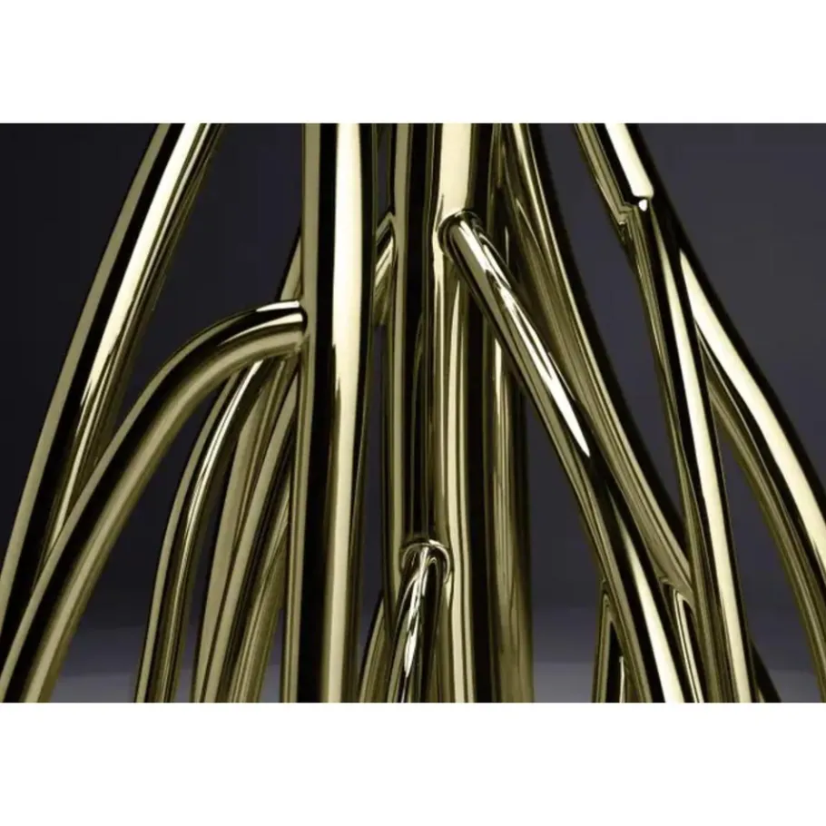 Best Pamono Mangrovia EM Floor Lamp in Galvanized Gold Aluminum by Barberini & Gunnell