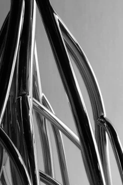 Clearance Pamono Mangrovia Floor Lamp in Colored Stainless Steel and Linen by Barberini & Gunnell