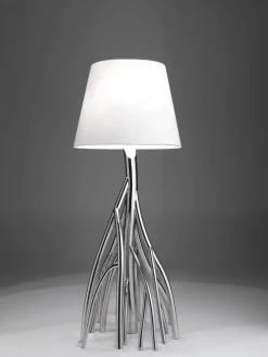 Clearance Pamono Mangrovia Floor Lamp in Colored Stainless Steel and Linen by Barberini & Gunnell
