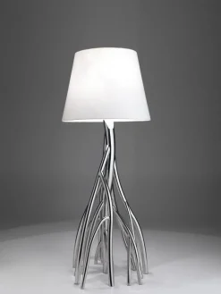 Clearance Pamono Mangrovia Floor Lamp in Colored Stainless Steel and Linen by Barberini & Gunnell