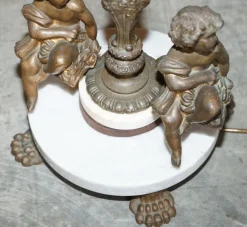 Best Pamono Marble & Brass Floor Standing Lamp with Cherub Puttis Angel, 1920s