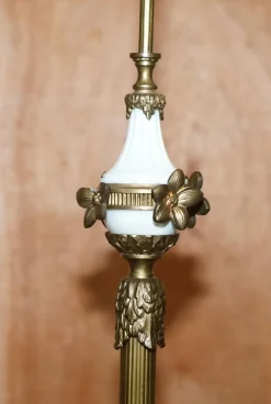 Best Pamono Marble & Brass Floor Standing Lamp with Cherub Puttis Angel, 1920s