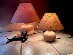 Best Pamono Mediterranean Style Terracotta Table Lamps with Wild Silk Lampshades, Italy, 1970s, Set of 2