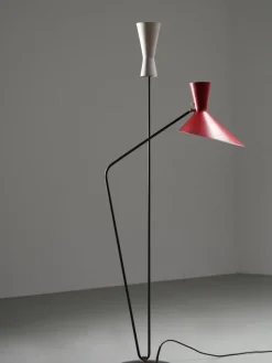 Sale Pamono Metal and Brass Floor Lamp attributed to Carl Moor for BAG Turgi, Switzerland, 1950s