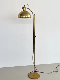 Online Pamono Mid-Century Adjustable Solid Brass Floor Lamp by Florian Schulz, 1970s