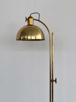 Online Pamono Mid-Century Adjustable Solid Brass Floor Lamp by Florian Schulz, 1970s