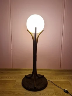 Online Pamono Mid-Century Bamboo & Rattan Floor Lamp, 1970s