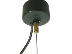 Best Pamono Mid-Century Black Aluminum Azucena Pendant Lamp with Brass & Molded Glass Shade, 1950s