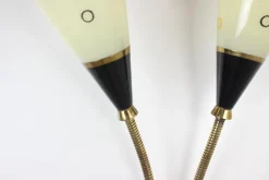 Best Pamono Mid-Century Brass & Glass Wall Lamp, 1960s