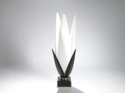 Online Pamono Mid-Century Brass & Lacquer Floor Lamps by Roger Rougier for Maison Rougier, 1970s, Set of 2