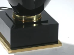 Online Pamono Mid-Century Brass & Lacquer Floor Lamps by Roger Rougier for Maison Rougier, 1970s, Set of 2