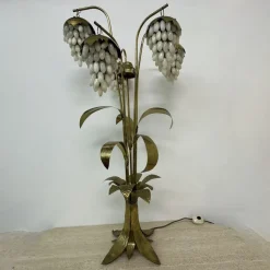 Pamono Mid-Century Brass Floor Lamp with Alabaster Grapes, 1950s