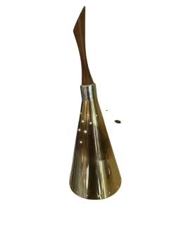 Pamono Mid-Century Brass Tension Pole Lamp with Spiral Arms and Cone Shades attributed to Stiffel, 1950s