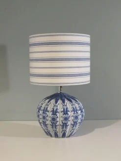 Clearance Pamono Mid-Century Ceramic Table Lamp with Custom-Made Lampshade, 1960s