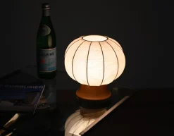 Best Pamono Mid-Century Cocoon Table Lamp with Oak Wood Base attributed to Achille Castiglioni for Flos, Italy, 1960s