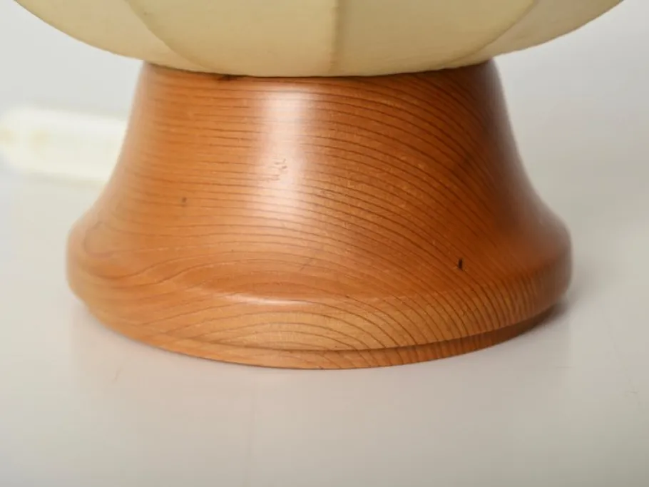 Best Pamono Mid-Century Cocoon Table Lamp with Oak Wood Base attributed to Achille Castiglioni for Flos, Italy, 1960s