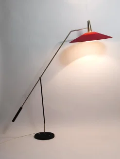 Clearance Pamono Mid-Century Counterweight Floor Lamp in Nickel & Brass from Rupert Nikoll, 1960s