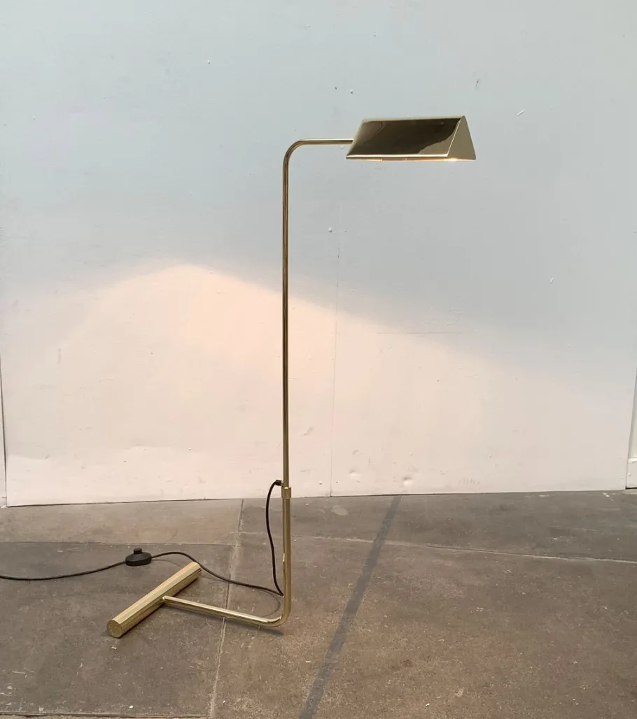 Pamono Mid-Century Counterweight Brass Floor Lamp, 1960s