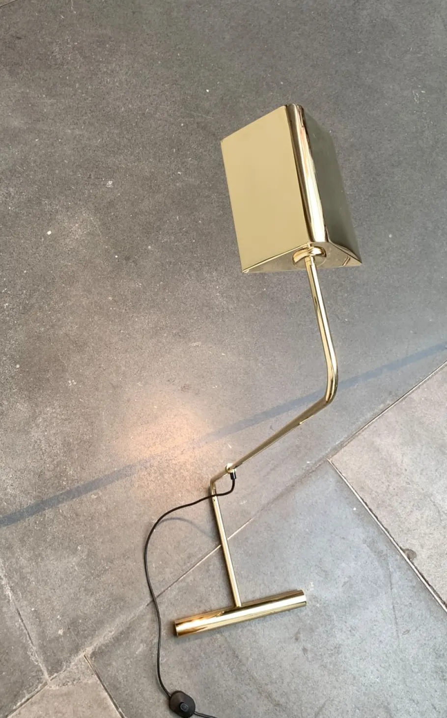 Pamono Mid-Century Counterweight Brass Floor Lamp, 1960s