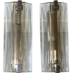 Best Pamono Mid-Century Crystal Wall Sconces from Veca, 1960s, Set of 2