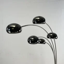 Clearance Pamono Mid-Century Danish Bilka Multi Lamp Floor Light in Smoked Chrome with Marble Base, 1970s