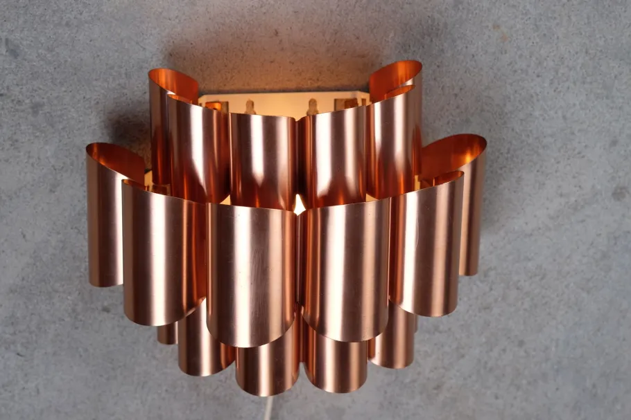 Best Pamono Mid-Century Danish Copper Wall Lamp by Werner Schou