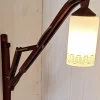 Best Pamono Mid-Century Danish Extendable Teak Wall Lamp with Swivel Arm and White Patterned Glass Shade, 1960s