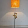 New Pamono Mid-Century Danish Modern Wrought Iron & Glass Floor Lamp by Svend Aage Holm Sørensen