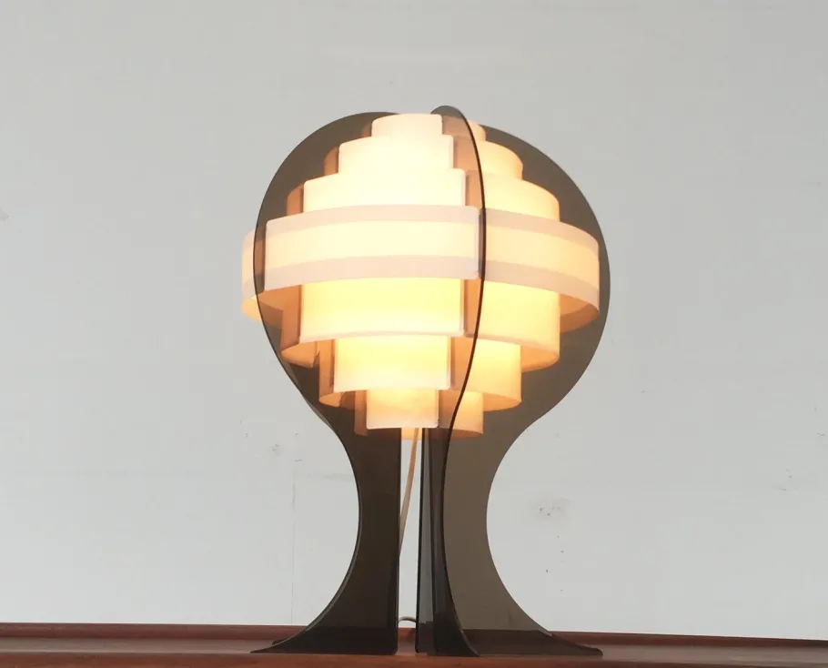 Clearance Pamono Mid-Century Danish Plastic Table Lamp by Flemming Brylle & Preben Jacobsen